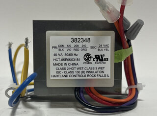 HEARTLAND CONTROLS - HCT-05E0K03181 - 40VA 120/208/240V-24V Control Transformer Product Image